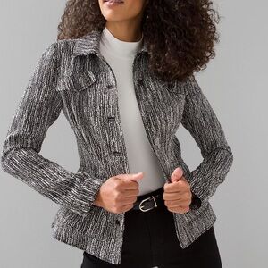 Women's Black and White Tweed Jacket